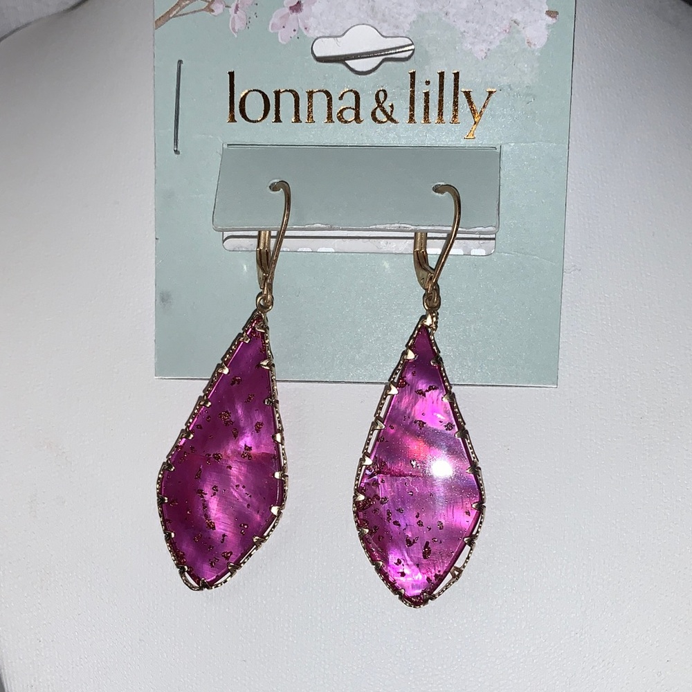 Lonna & Lilly Radiant Pink Drop Earrings